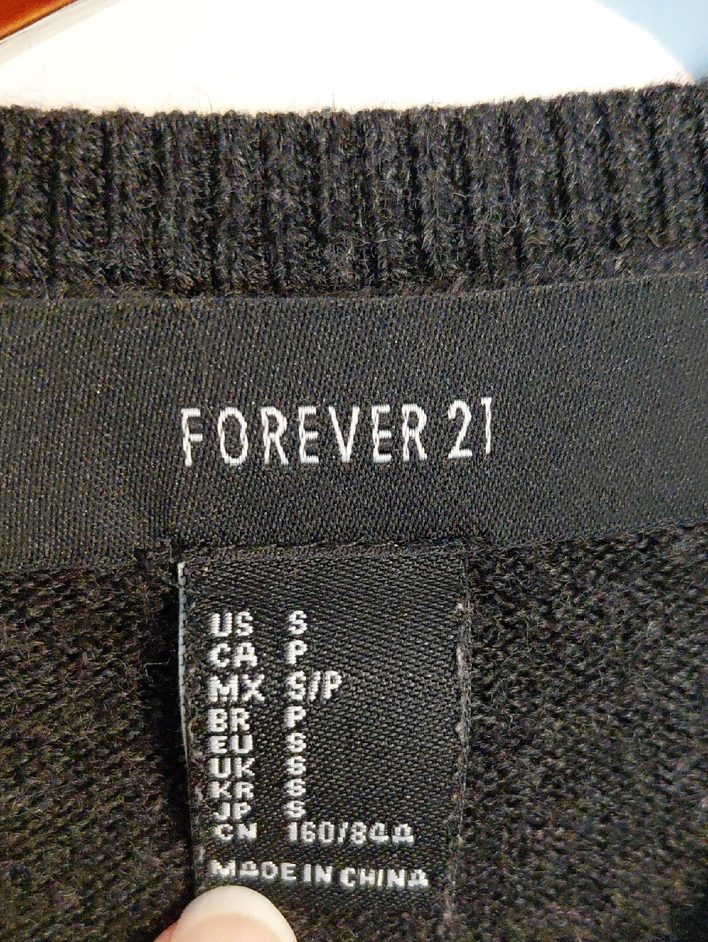Forever 21 Charcoal Gray Crewneck Sweater, Size S - Picture 2 of 3